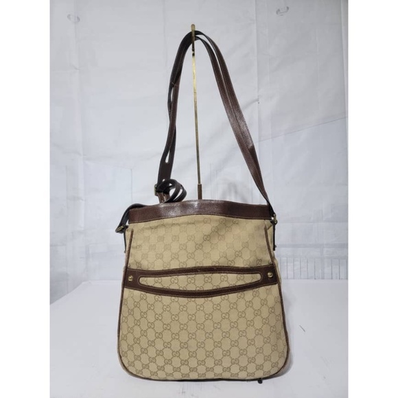 Authentic Gucci Monogram GG  Canvas Crossbody/Shoulder Bag Beige/Brown - Picture 1 of 14